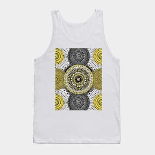 Circle Mandala Grey and Yellow Tank Top